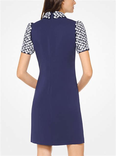 michael michael kors floral sequined collared shift dress|michael kors black pleated dress.